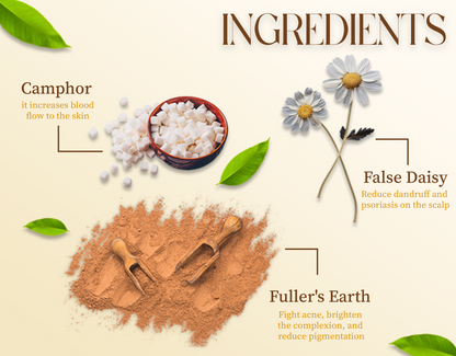 Multani Mitti Organic Natural Shampoo - Chemical Free, SLS Free, Non Toxic, 100% Natural and Herbal,